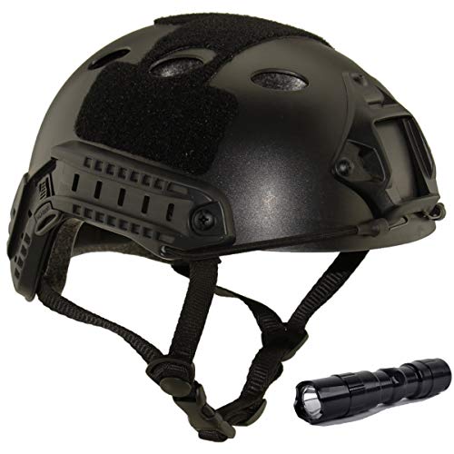 QMFIVE Tactical Veloce Casco con Occhiali Military Tactical Helmet ...