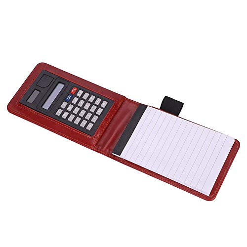 Quick Notes A7 - Taccuino portatile in pelle PU, con tasca a righe, per diario e scrittura, quaderno per conto, agenda personale, con calcolatrice e inserto penna