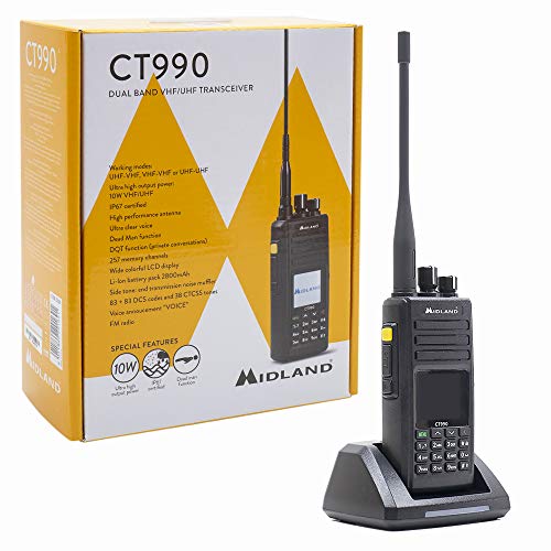 Radio Ricetrasmettitore Dual Band VHF UHF portatile 10W - CT990 - MIDLAND C1339