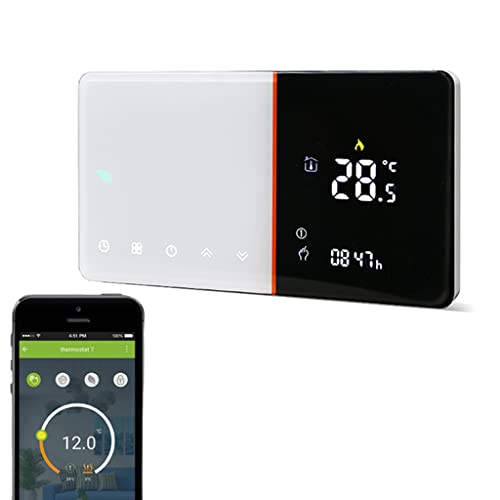 Regolatore di temperatura di riscaldamento intellogente, Regolatore di temperatura di programmazione,Telecomando WIFI touchscreen LCD, compatibile con Alexa Google Home (riscaldamento caldaia 5A)