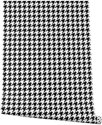 Ripiano geometrico in vinile autoadesivo nero e bianco, per cassetti, carta da parati, per armadi, cassetti, cassettiere, mobili, pareti, artigianato, sfaldamento, 45 cm x 3 m