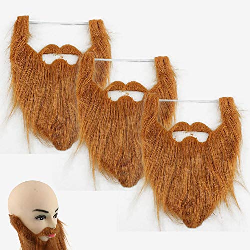 Ropniik 3pcs Fake Beard Black Bearded Funny Moustache Costume Party Baffi Finti Baffi per Festival Vestire Festivo