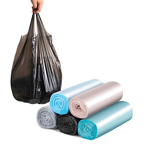 Sacchetti di spazzatura, 5 rotoli   100 conteggi piccoli sacchetti di immondizia per ufficio, cucina, fodere per rifiuti da camera da letto, sacchetti di rifiuti resistenti portatili colorati