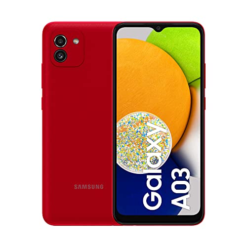 Samsung Galaxy A03 Smartphone Android 6,5 Pollici, Display Infinity-V HD+, 4 GB di RAM e 64 GB di Memoria Interna Espandibile, Batteria 5.000 mAh, Awesome Red