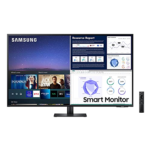 Samsung M7 - Smart Monitor S43AM704UU, pannello VA, schermo con altoparlante, risoluzione 4K UHD, frequenza di refresh 60 Hz, applicazioni Smart TV con telecomando, Auto Source Switch Plus