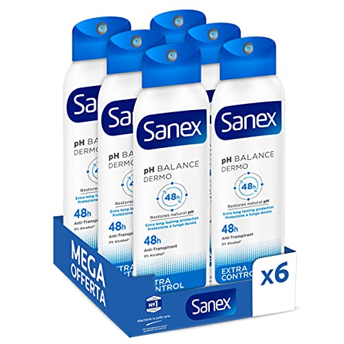 Sanex Deodorante Spray pH Balance Dermo Extra Control, 48h, 150 ml,...