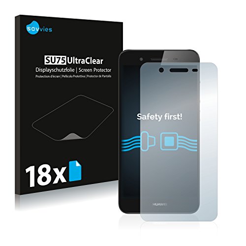 savvies 18-Pezzi Pellicola Protettiva Compatibile con Huawei P8 Lite Smart Protezione Schermo Trasparente