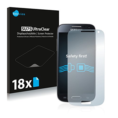 savvies 18-Pezzi Pellicola Protettiva Compatibile con Samsung Galaxy S4 Mini Protezione Schermo Trasparente