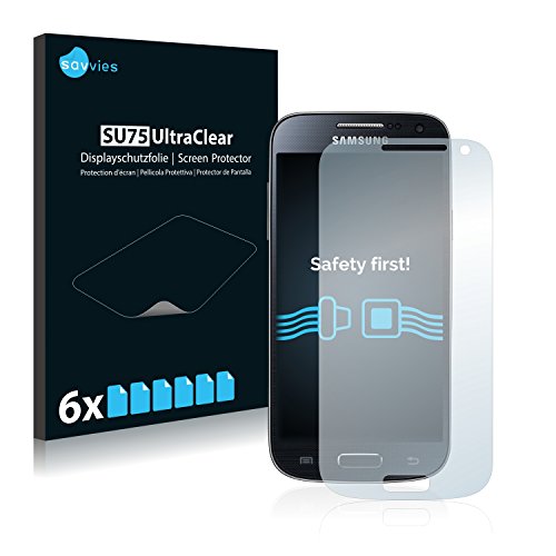 savvies 6-Pezzi Pellicola Protettiva Compatibile con Samsung Galaxy S4 Mini Dual I9192 Protezione Schermo Trasparente