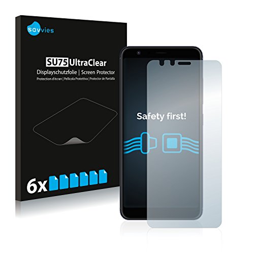 savvies 6-Pezzi Pellicola Protettiva Compatibile con ASUS ZenFone Max Plus (M1) Protezione Schermo Trasparente