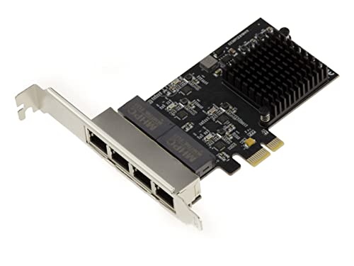 Scheda PCIe 4 porte LAN RJ45 Gigabit Ethernet 10 100 1000 Mbps - Quad Chipset REALTEK RTL8111H