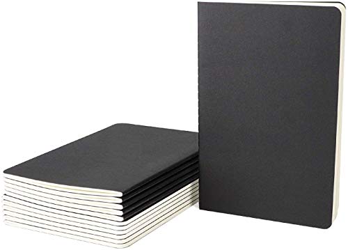 Set di 10 quaderni per viaggiatori con copertina morbida in kraft, formato A5, 210 x 140 mm, 80 pagine a righe, 40 fogli