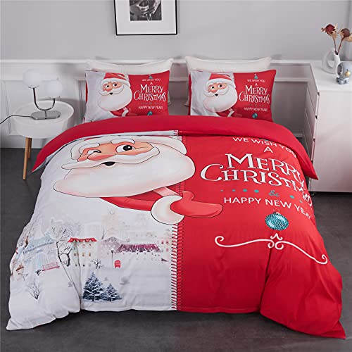 Set di biancheria da letto, 1 copripiumino (220 x 240 cm), 2 federe (50 x 70 cm), tessuto molto morbido, regalo per Natale, set da 3