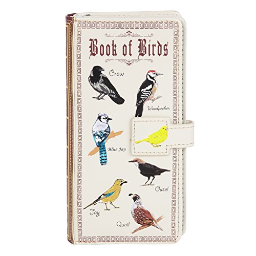 Shagwear - Portafoglio da ragazza, misura grande Beige Book of Birds Beige large