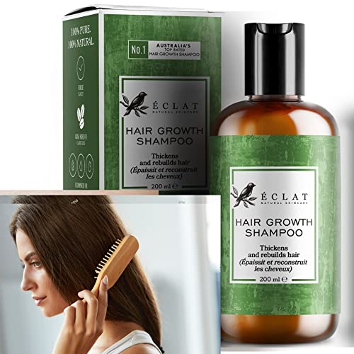 Shampoo per la crescita dei capelli per uomini e donne - Shampoo alla caffeina per tutti i tipi di capelli - Formula che stimola i capelli e ne previene e riduce la caduta - Senza solfati, 200ml