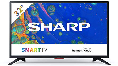 Sharp Aquos 32BC6E - Smart TV HD 32  Ready LED TV, Wi-Fi, DVB-T2 S2, 1366 x 768 Pixels, suono Harman Kardon, 3xHDMI 2xUSB, 2021, Nero