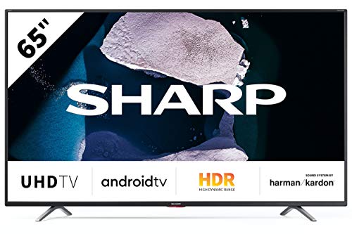 Sharp Aquos 4T-C65BL6EF2AB - 65  Smart TV 4K Ultra HD Android 9.0, Wi-Fi, DVB-T2 S2, 3840 x 2160 Pixels, Nero, suono Harman Kardon, 4xHDMI 3xUSB, 2020