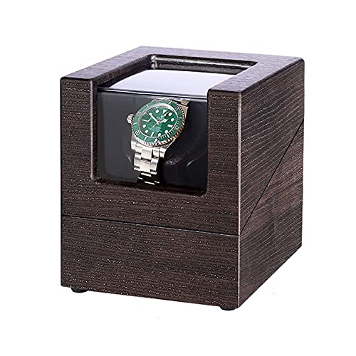 Single Watch Winder Box for Automatic Watch with Adjustable Watch Pillows Silent Motor Dual Power Supply for Most Watch