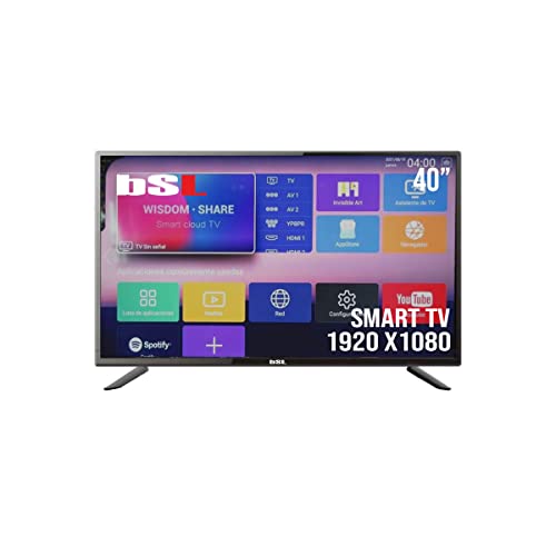 SMART TV 40 pollici BSL-402S | ANDROID 9.0 con WIFI | Sintonizzatore DVB-T2 C | 3 HDMI, 2 USB, RJ-45, VGA, CVBS, AUX L R, RF, COASSIALE, CI+ | Risoluzione FULL HD 1920X1080P