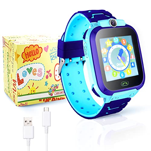 Smartwatch Bambini, Orologio Digitale Touch per Bambino e Bambina con Supporto Sim, Smart Watch Giochi Idea Regalo Ragazzo Ragazza (Blu)