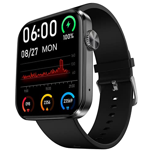 Smartwatch Uomo, NICEWAT Orologio Smartwatch Uomo con 1,8  Touch Schermo Smart Watch con Contapassi, Cardiofrequenzimetro, 12 Modalità Sportive, Messaggi di Notifica per Android iOS (Nero)