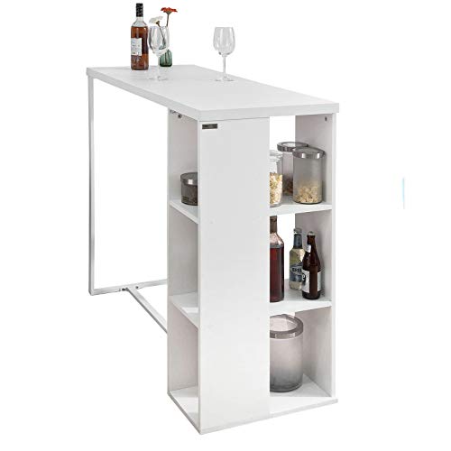 SoBuy Bancone Bar da casa Tavolo Cucina L120*P49*A105 cm,Bianco,FWT39-W