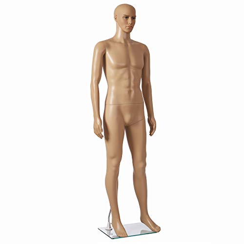 SONGMICS Manichino Uomo maschile mannequin completo in plastica durevole con base per vetrina negozio abbigliamento MPGM18