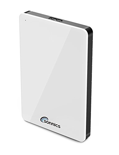 Sonnics 500GB bianco hard disk esterno portatile USB 3.0 Super velocità di trasferimento per uso con Windows PC, Mac, Xbox One e PS4