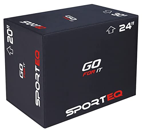 Sporteq 3 altezze in 1 Plyometric Squat Jump Box antiscivolo per sa...