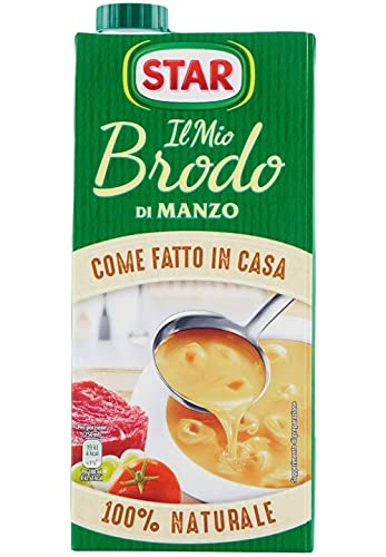 STAR Il Mio Brodo di Manzo, 1L, brodo liquido pronto, 100% naturale, senza conservanti, senza glutine e senza glutammato aggiunto, ottimo per risotto e zuppe.