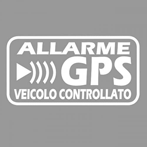 StickersLab - Adesivi Allarme GPS antifurto satellitare per Evitare i furti Auto Moto Camion Caravan (Bianchi, 8 Pezzi (6x3cm))