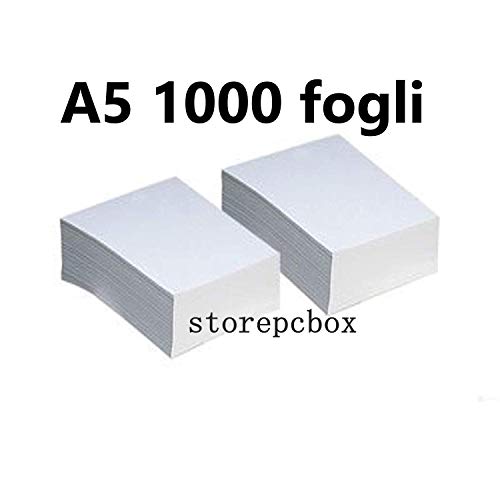 Storepcbox - Risma Carta Fotocopie, Formato A5, ideale per ricetta dematerializzata, 75 grammi, 1000 fogli