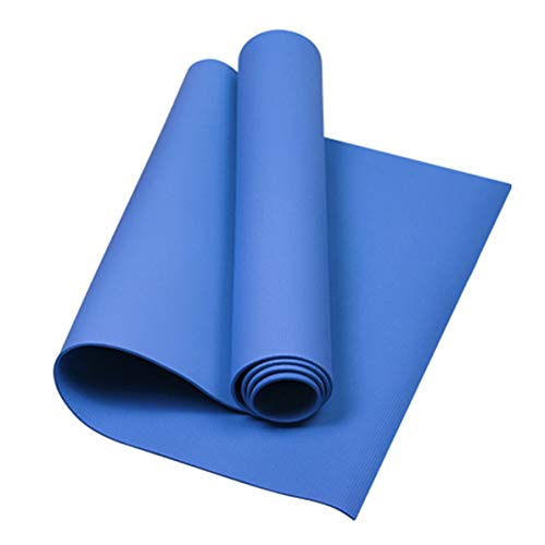 Sunnyflowk - Materassino da yoga da 6 mm, realizzato a lungo e durevole, antiscivolo, ideale per palestra e casa, per perdere peso e fitness (blu)