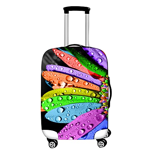 Surwin 3D Elastica Proteggi Valigia Suitcase Luggage Cover Coperchio di Protezione Antipolvere Lavabile Copertura Viaggio Proteggi Bagagli Coprire (Petali colorati,S (18-20 pollici))