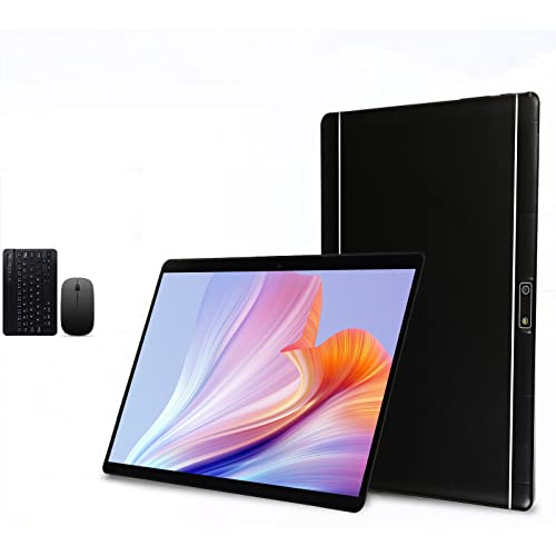 Tablet 10 Pollici, 64GB ROM 4GB RAM Octa-Core Dual Sim WIFI Dual Fotocamera Android VOUKOU Con Tastiera Bluetooth,Mouse,Custodia (Nero)