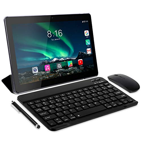 Tablet 10 Pollici - TOSCiDO Android 10.0 Certificato da Google GMS Tablets 4G LTE,4GB di RAM e 64GB,Doppia SIM,GPS,WiFi,Ttastiera Bluetooth,Mouse,Custodia per Tablet e Altro Incluso - Gray