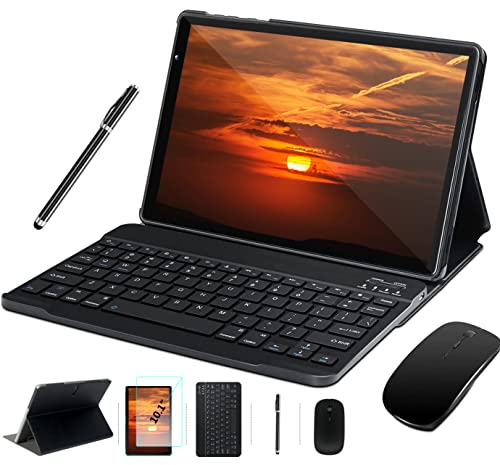 Tablet MEBERRY Tablet 10 Pollici 8-Core 1.6 GHz 4GB+64GB(128GB Espandibili) Android 10 Pro Tablet, Google GMS| Mirroring| 8000mAh| Bluetooth| GPS| 5MP+8MP, Tablet con Tastiera e Mouse, Nero(Solo WiFi)