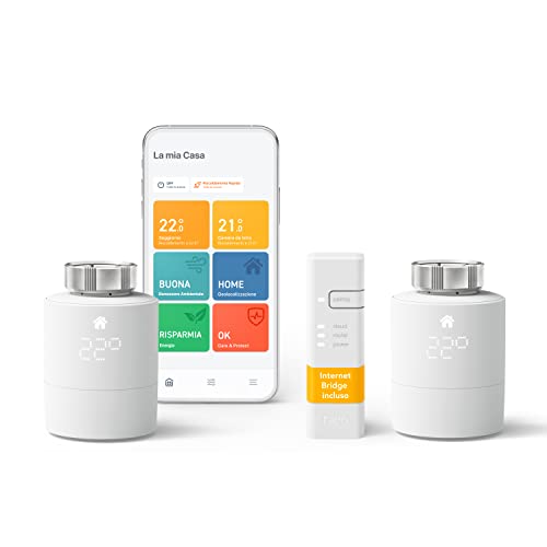 tado° Wifi Kit Base V3+ – Termostato smart digitale, incl. 2 valvole termostatiche wireless – Controllo digitale tramite app – Installazione facile – Compatibile con Alexa, Siri e Google Assistant