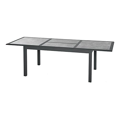Tavolo allungabile da giardino, 160-254x100x75 cm grigio