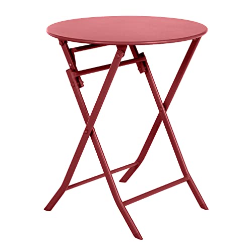 Tavolo da giardino tondo 60x71x60 cm Greensboro rosso rosso