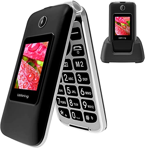 Telefono Cellulare per Anziani a Conchiglia,Tasti Grandi e Volume alto,SOS Salvavita,Dual SIM,Pantalla 2.8 (Nero)