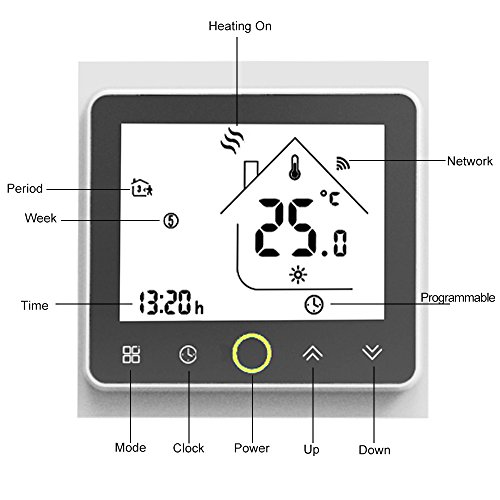 Termostato WiFi per Caldaia a Gas,Termostato Caldaia Schermo LCD To...
