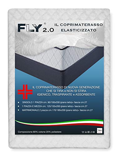 Tex family COPRIMATERASSO Elasticizzato Fly 2.0 Spugna Jacquard con...