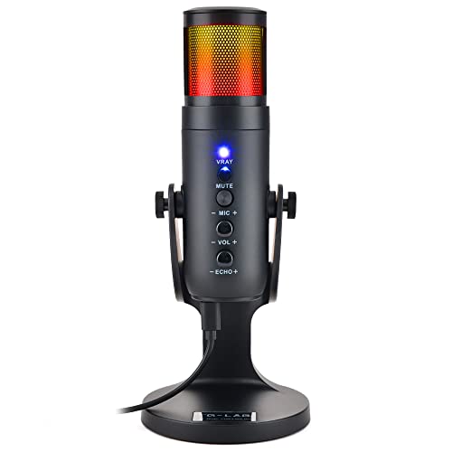 THE G-LAB K-Mic NATRIUM Gaming Microphone RGB - Audio di alta qualità, supporto antivibrazione - Microfono da tavolo USB ideale per Gaming, Streaming, Twitch, Youtube per PC PS4 PS5 - NUOVO 2022