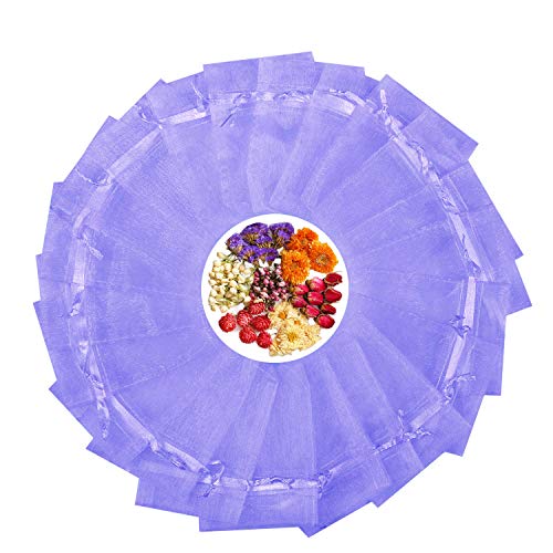 TooGet Empty Drawstring Organza Sachets Wedding Gift Bags & Pouches, Purple - 100PCS