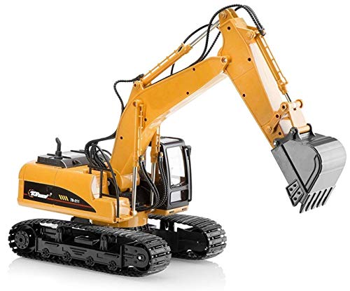 Top Race Metallo Escavatore giocattolo da costruzione, giocattolo escavatore con - Pala metallica - TR-211D