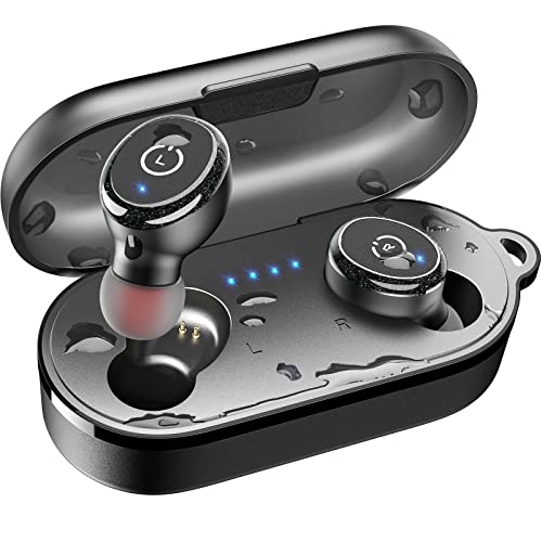 TOZO T10 Auricolari Bluetooth Senza Fili Cuffie Bluetooth 5.3 IPX8 Impermeabili Sportivi in Ear con custodia di ricarica suono di alta qualità, con bassi profondi per corsa e sport nero