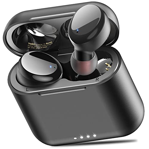TOZO T6 Auricolari Bluetooth Senza Fili Cuffie Bluetooth 5.3 Touch Control con custodia di ricarica suono di alta qualità, con bassi profondi per corsa e sport nero