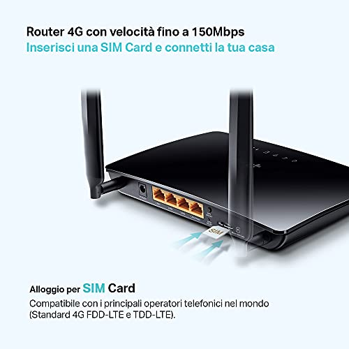 TP-Link TL-MR6400 Router 4G LTE fino a 150 Mbps Wireless N fino a 3...