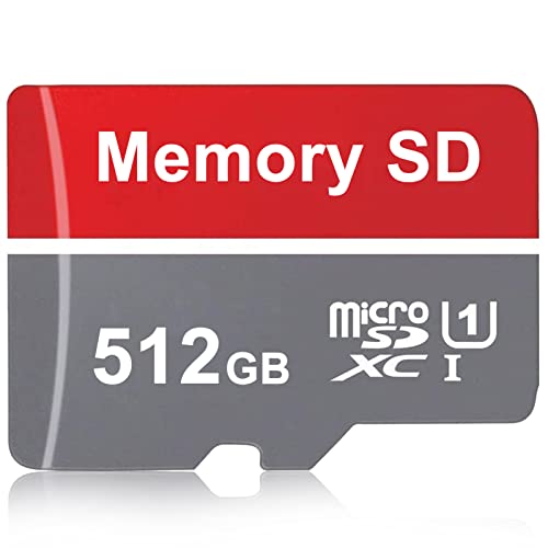 Tuyer Scheda Micro SD Card 512GB Impermeabile Scheda Di Memoria Micro SD Da 512 GB Alta Velocità SD Card per Tablet, PC, Dashcam, Smartphone, Videocamera